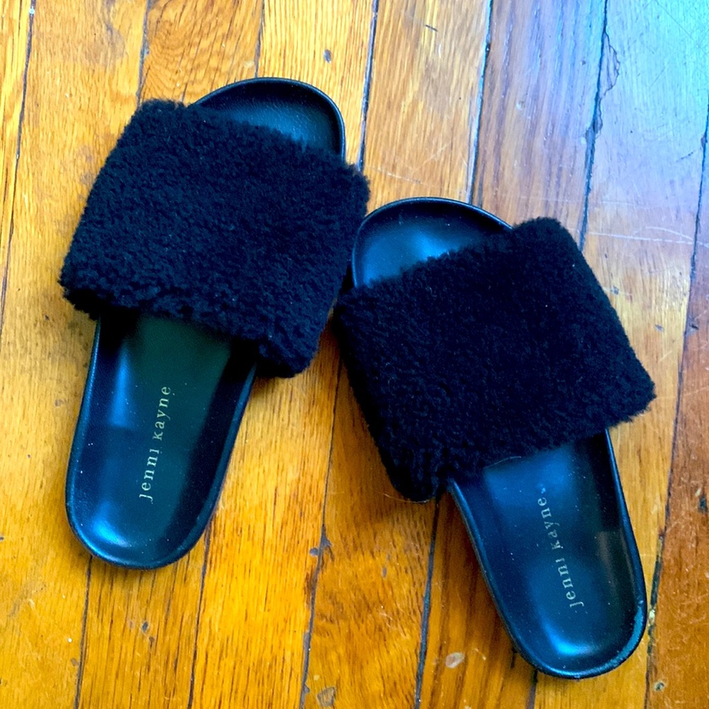 Jenni Kayne Shearling black slides. Size 37 (7)